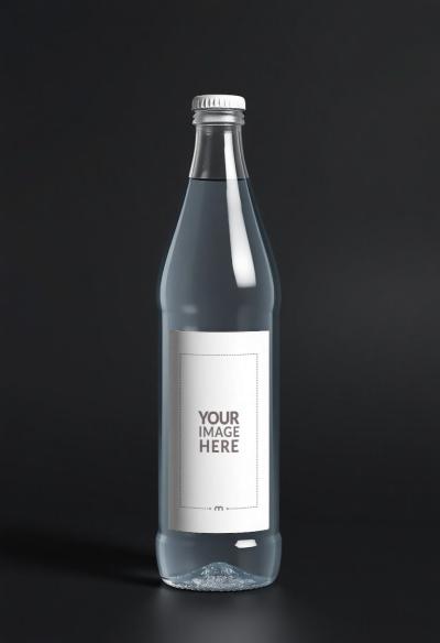 Water Bottle Label Mockup on Isolated Background