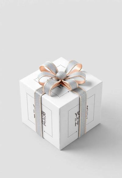 Wrapped Gift Box Mockup on Isolated Background