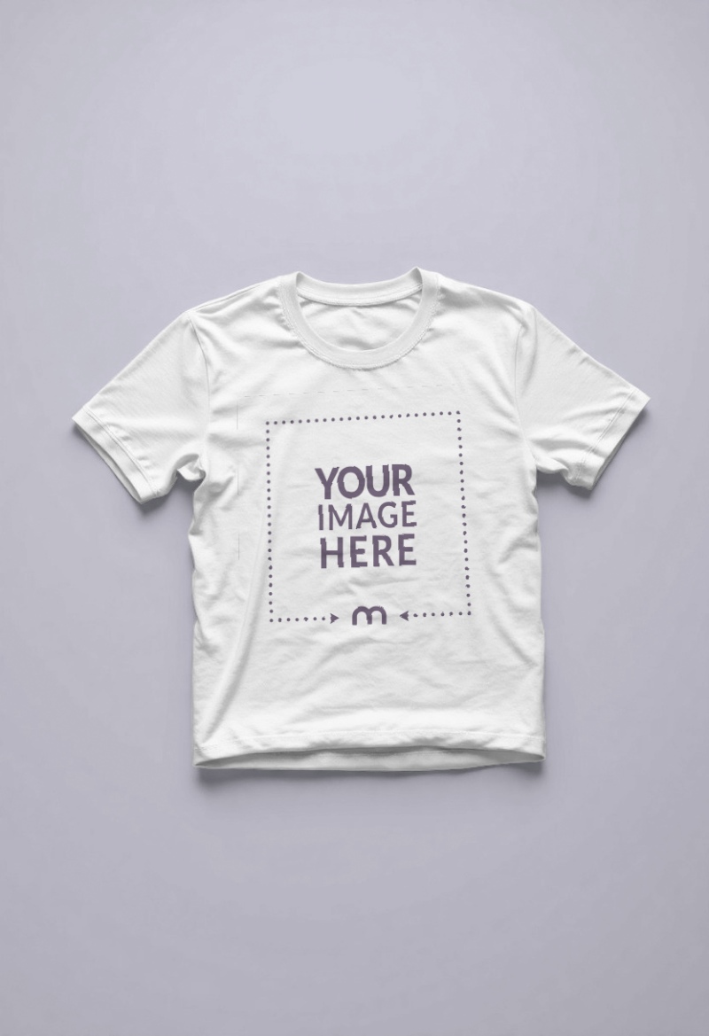 T-Shirt PSD Mockup Flat Lay Top View preview image
