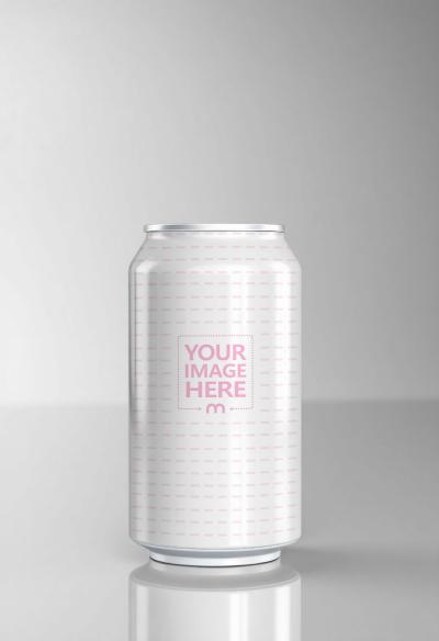 Beverage Can Mockup on Isolated Studio Background