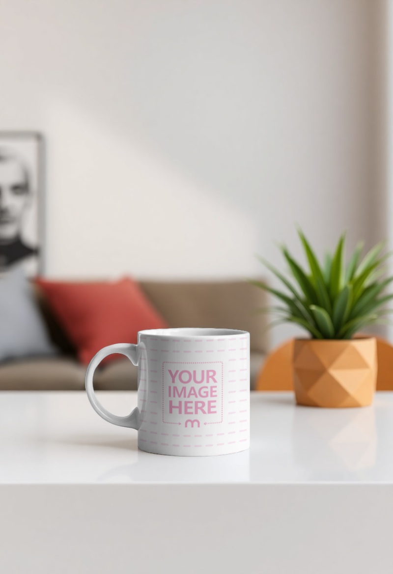 Ceramic Mug Mockup in Cozy Home Setting preview image