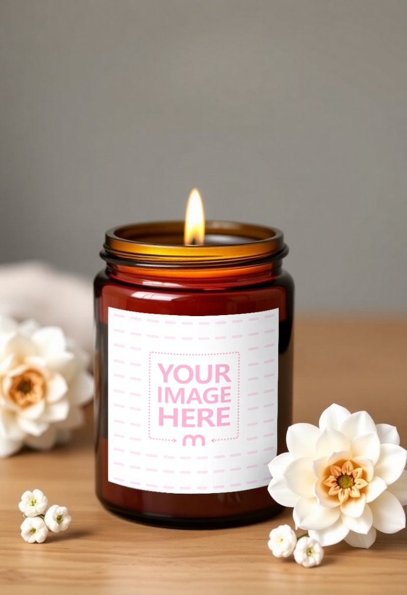 Candle Label Mockup for Etsy & Handmade Product Display preview image