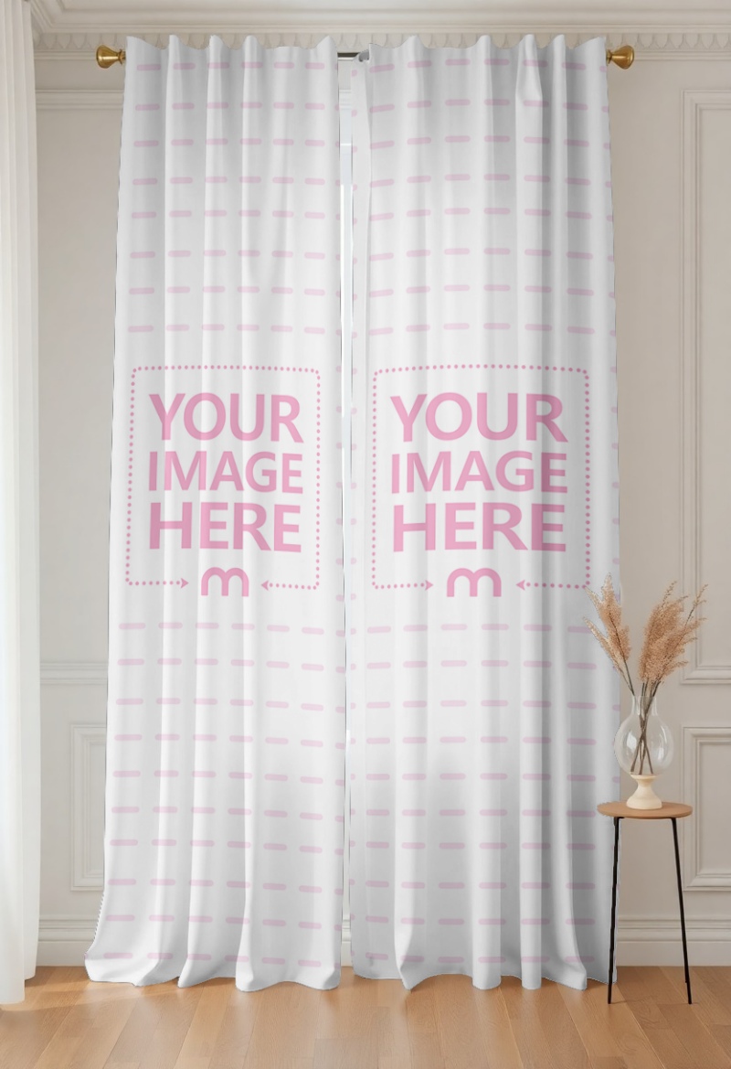 Curtain Mockup in Living Room for Elegant Interior Styling preview image