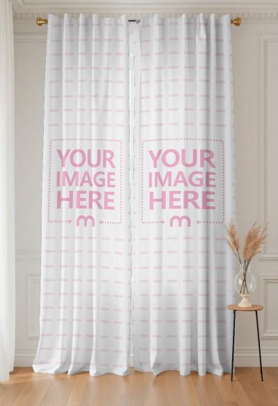 Curtain Mockup in Living Room for Elegant Interior Styling