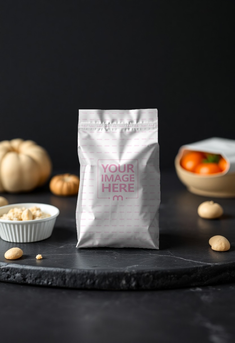 Food Packaging Mockup on Dark Background for Premium Brandings preview image