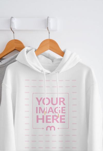 Hoodie Mockup Hanging on Hanger for Retail Fashion Branding