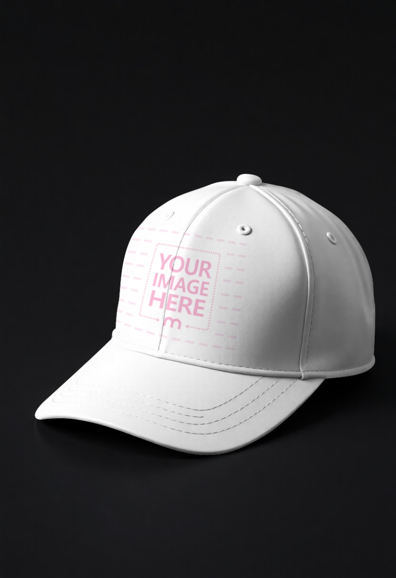 Snapback Hat Mockup on Dark Background for Apparel Brands preview image