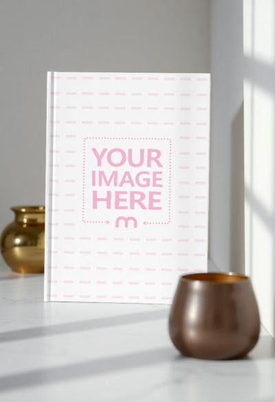 Standing Book Mockup on Minimal Background for Cover Designs