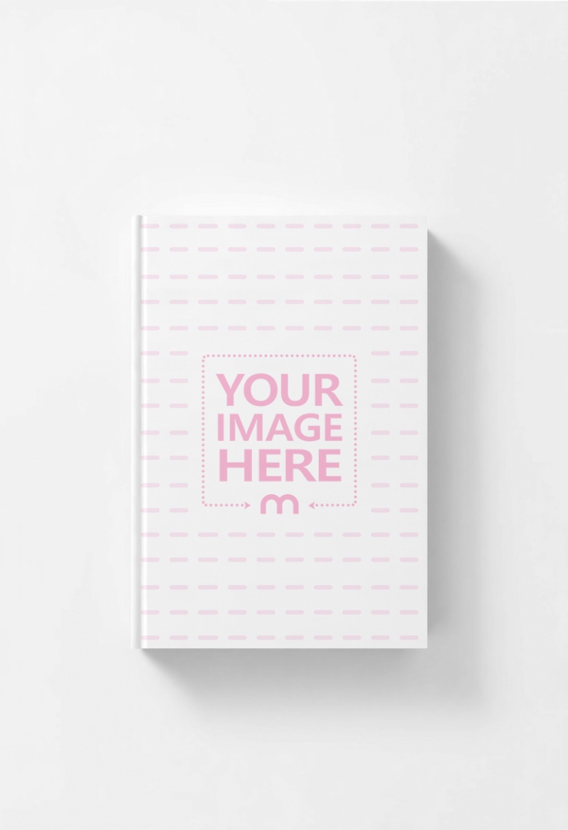 Top View Book Cover Mockup on White for Editorial Design preview image
