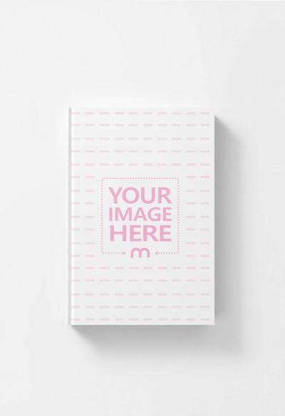 Top View Book Cover Mockup on White for Editorial Design