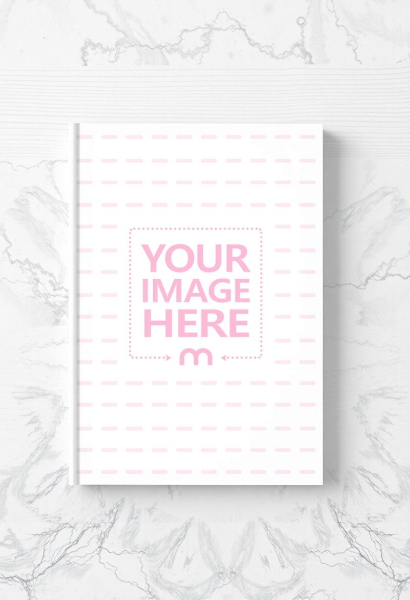 Top View Book Cover Mockup on Marble Background preview image