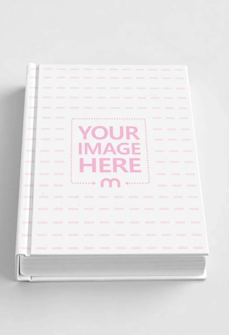 Hardcover Book Mockup on White Background for Cover Design preview image