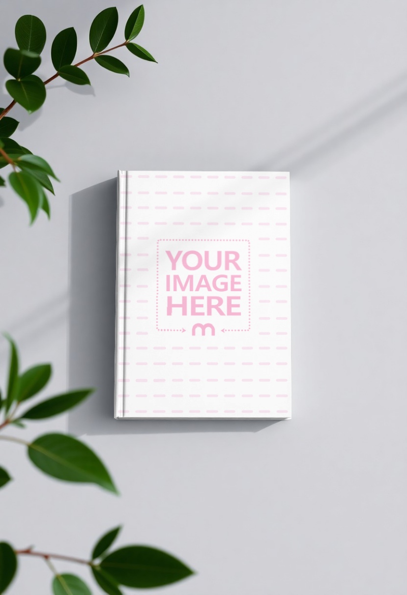 Flatlay Book Cover Mockup with Simple Background for Editorial Design preview image