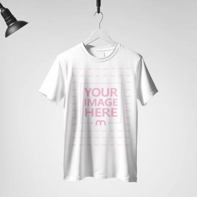 T-shirt Mockup Hanging with Spotlight on Isolated Background