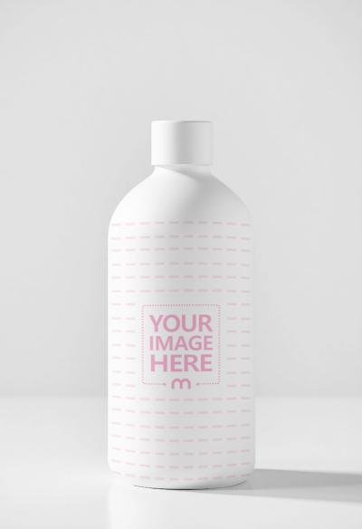 Minimal Bottle Mockup on Editable Background for Product Display
