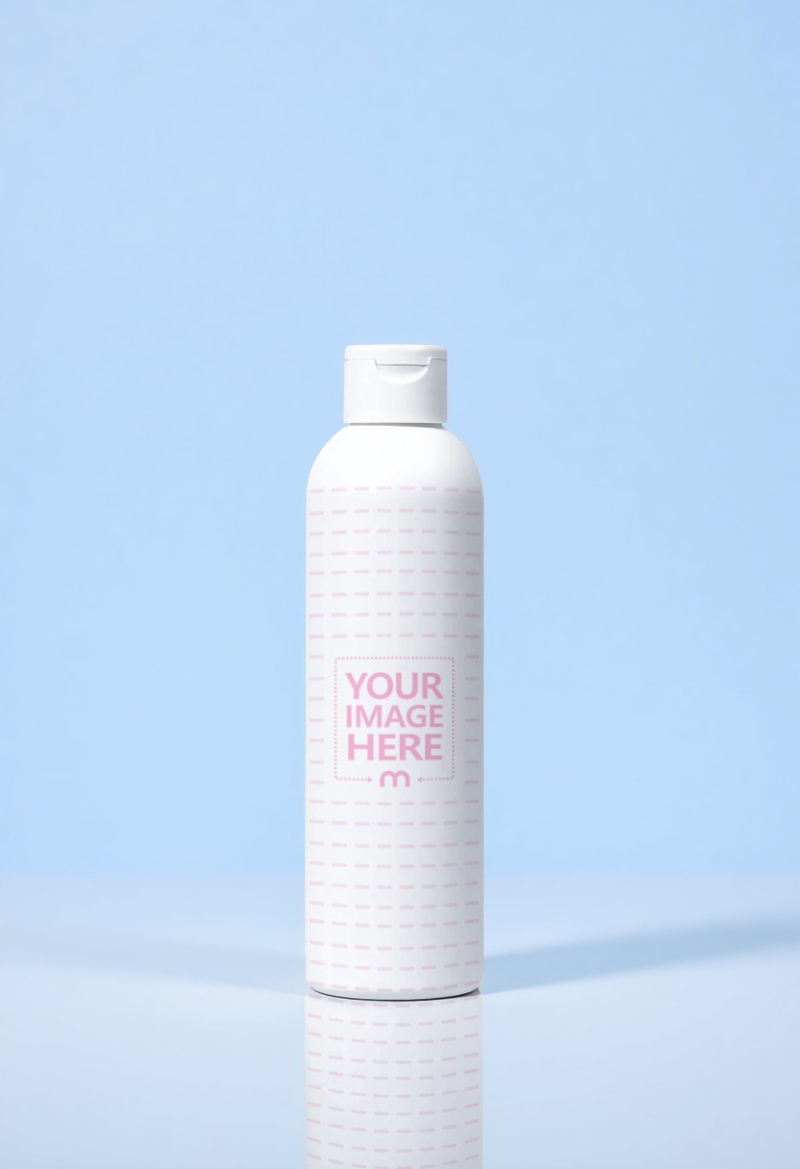 Bottle Label Mockup on Light Blue Background for Product Branding preview image