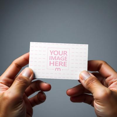 Business Card Mockup Held by Hands for Corporate and Brand Identity