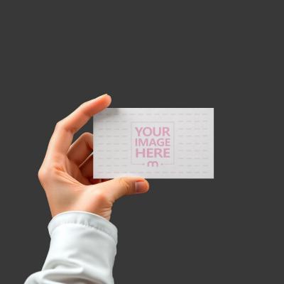 Business Card Mockup Held on Dark Isolated Background