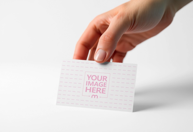 Standing Business Card Mockup on White Minimalist Background preview image