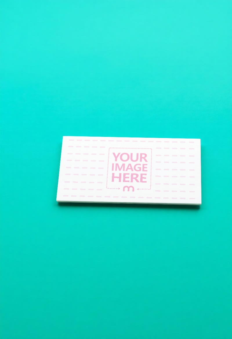 Business Card Mockup Lying on Pastel Green Isolated Background preview image