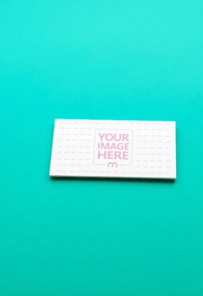 Business Card Mockup Lying on Pastel Green Isolated Background