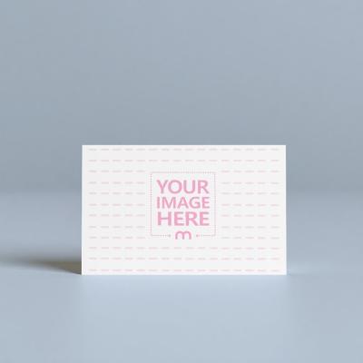 Business Card Mockup Standing on Light Blue Background