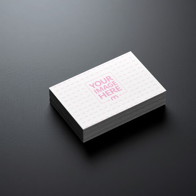 Stacked Business Cards Mockup on Minimalist Gray Background preview image