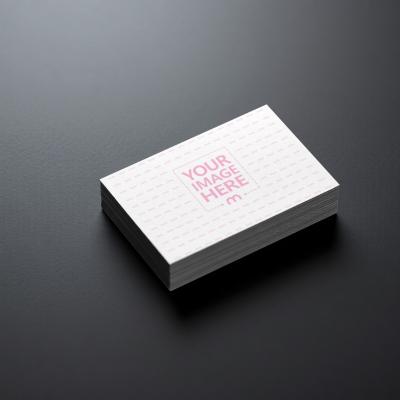 Stacked Business Cards Mockup on Minimalist Gray Background