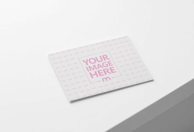 Business Card Mockup Lying Flat on Editable White Background
