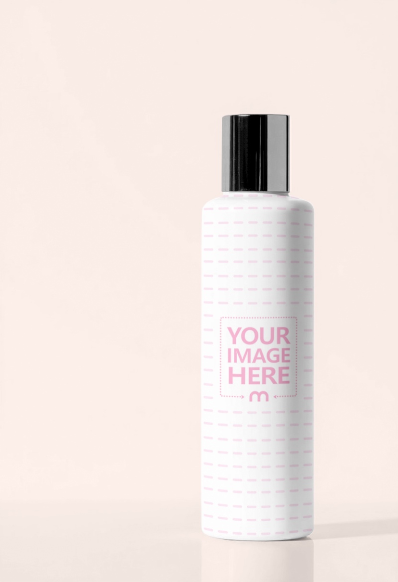 Bottle Mockup on Light Orange Background for Soft Clean Branding preview image