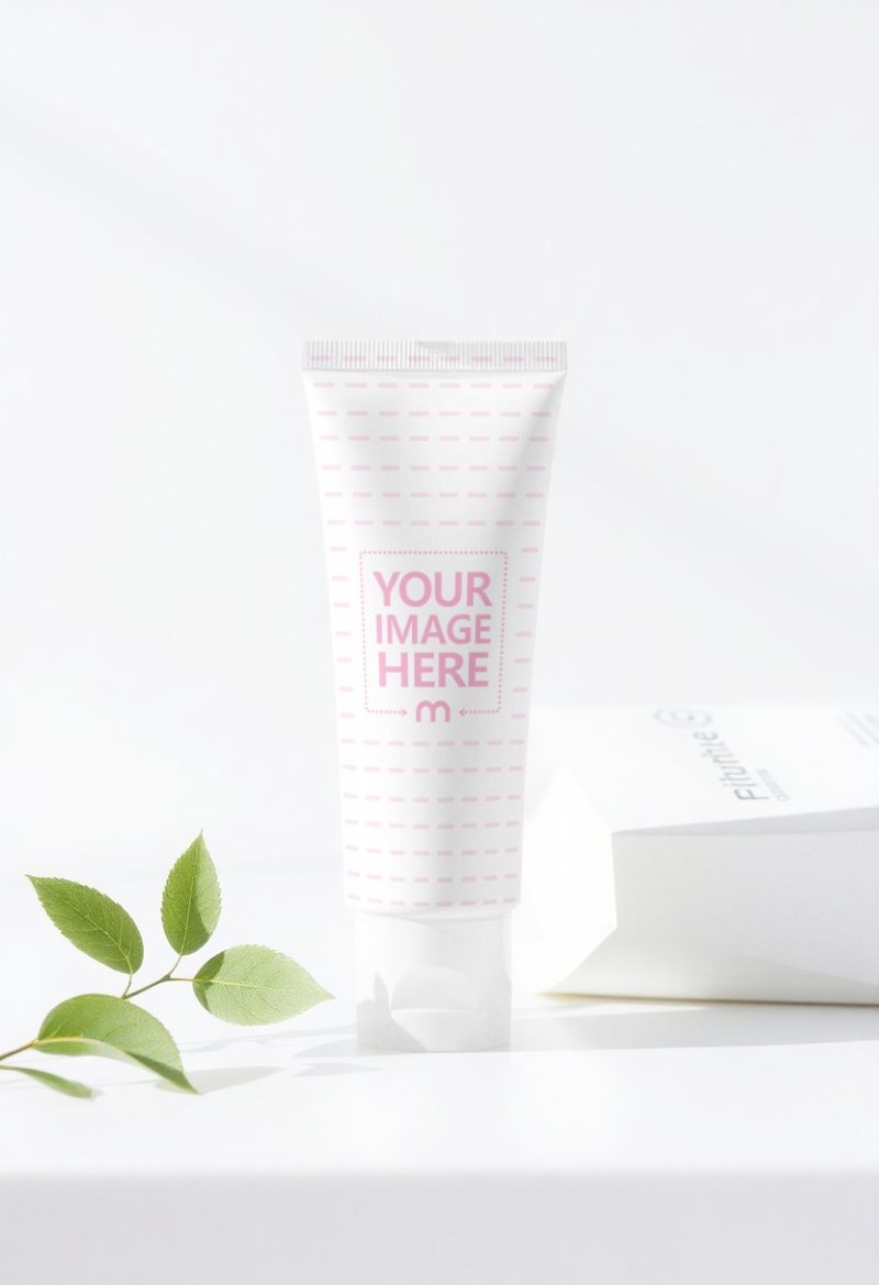 Cream Tube Mockup in Bright Lifestyle Scene with Light Shadows preview image