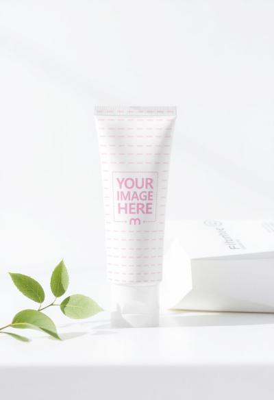 Cream Tube Mockup in Bright Lifestyle Scene with Light Shadows