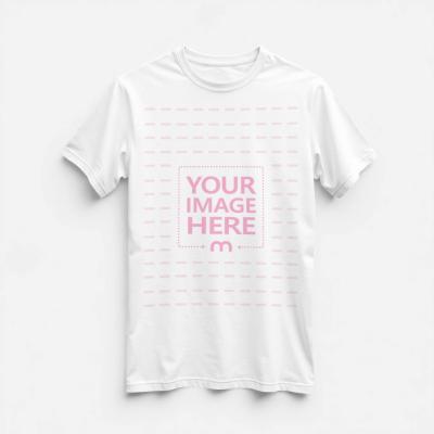 Flat T-Shirt Mockup on Editable White Background for Retail Branding