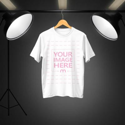 Shirt Mockup on Hanger with Two Lights in Photography Studio