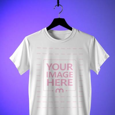 Floating Shirt Mockup on Bright Purple Background for Retail Ad