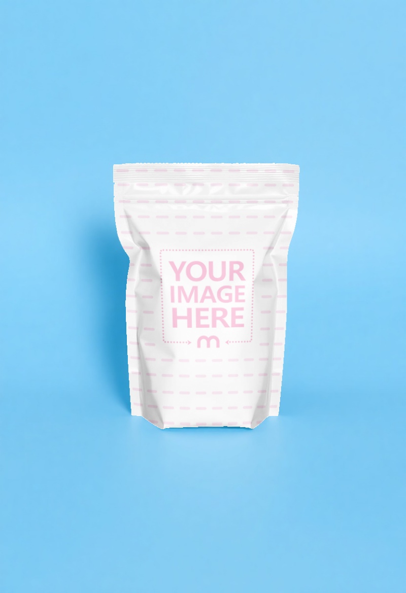 Pouch Mockup on Light Blue Background for Health or Beauty Products preview image