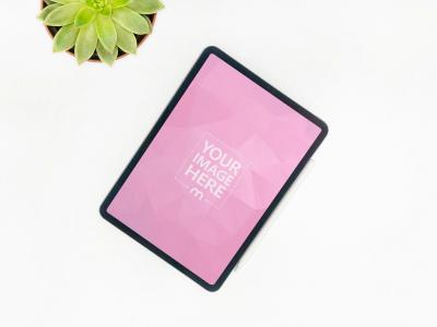 iPad Mockup on White Background Top View