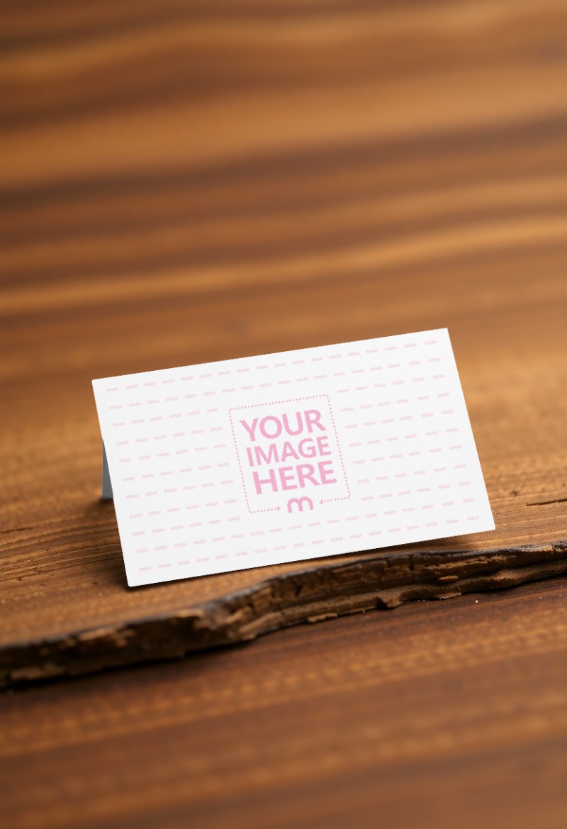 Business Card Mockup on Broken Table for Rustic Design preview image