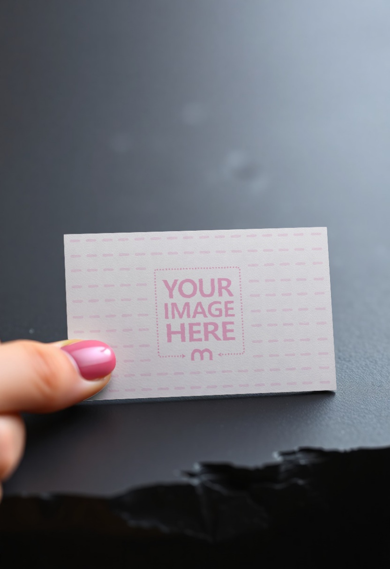 Business Card Mockup in Female Hand for Cosmetics Company preview image