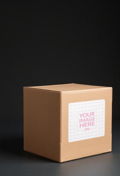 Box Label Mockup on Dark Background for Premium Packaging Design