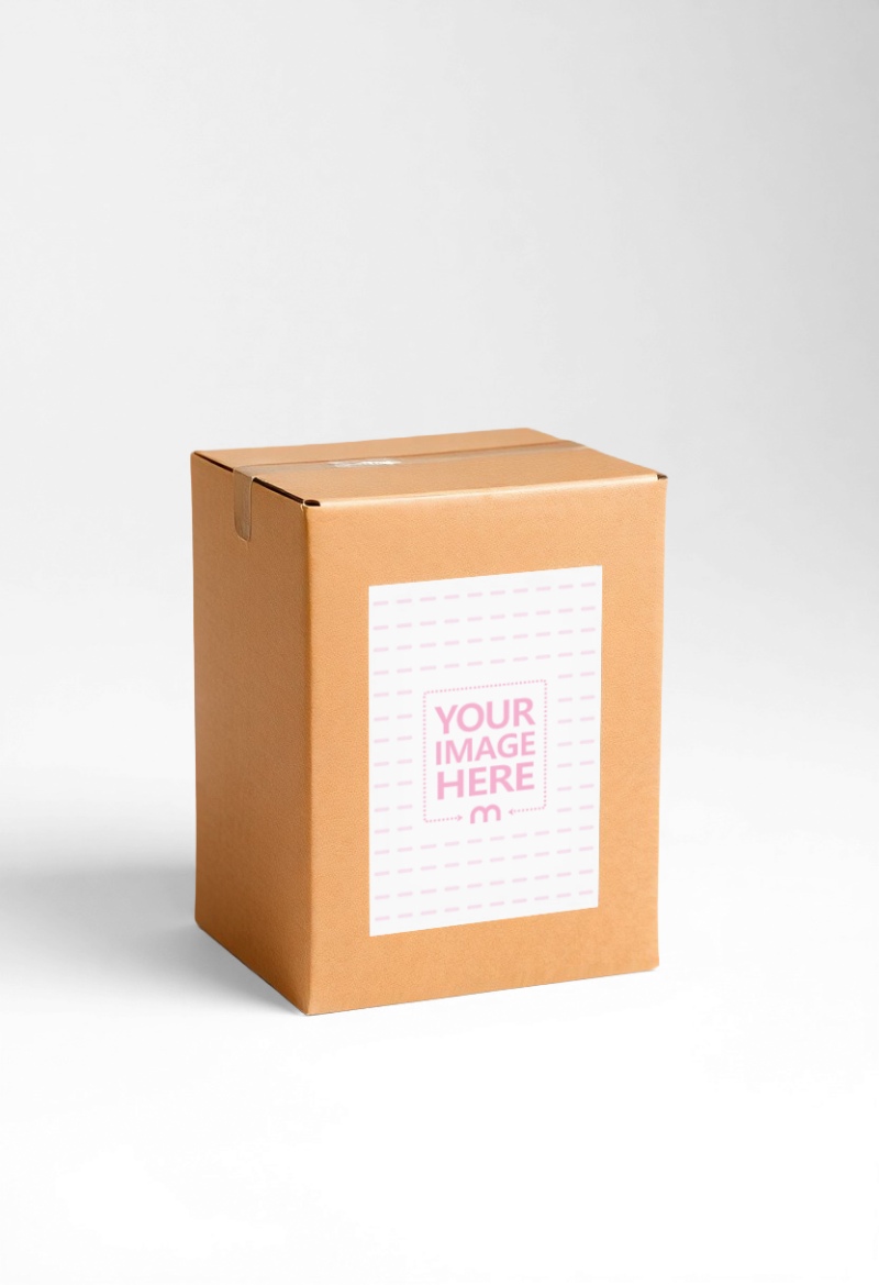 Rectangular Box Label Mockup on White Background for Branding preview image