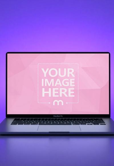 Laptop Mockup on Light Purple Background for Modern UI Showcase