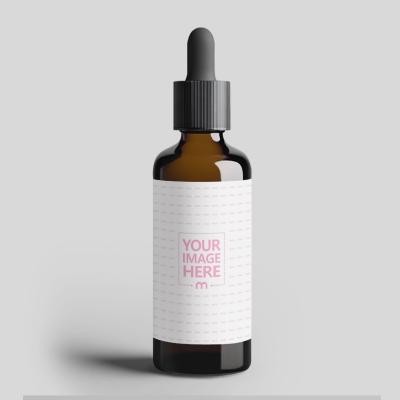 Tall Amber Glass Bottle Mockup – Realistic PSD & PNG