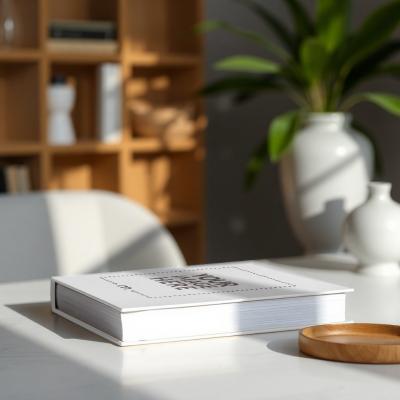 Angled Book Cover Mockup in Home Office