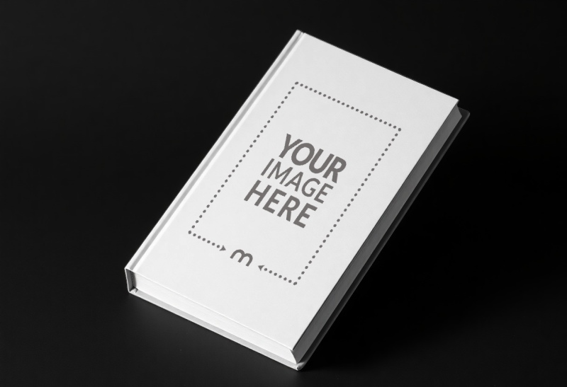 Angled Book Cover Mockup on Dark Background for Fantasy Books preview image