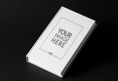 Angled Book Cover Mockup on Dark Background for Fantasy Books