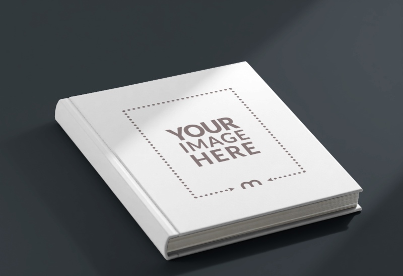 Angled Book Cover Mockup on Dark Isolated Background for Book Branding preview image