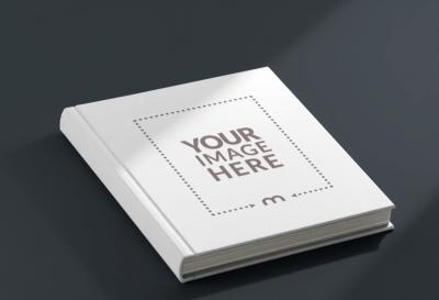 Angled Book Cover Mockup on Dark Isolated Background for Book Branding