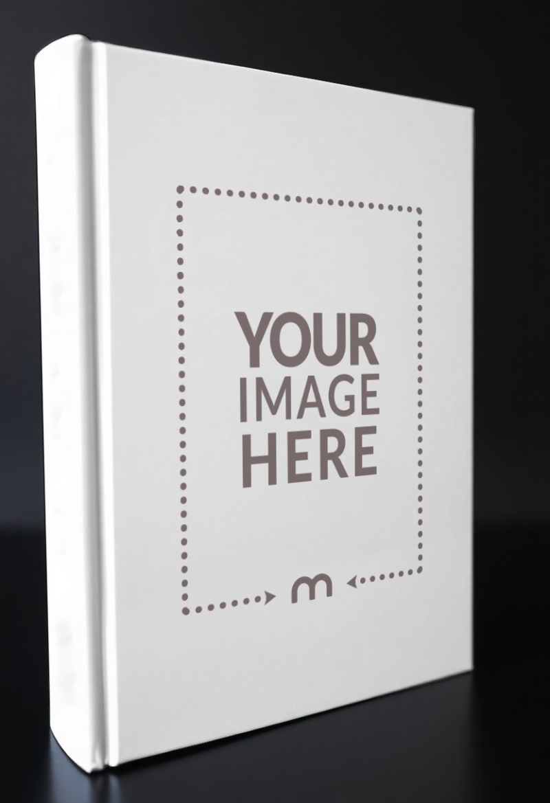Angled Book Cover Mockup with Dark Background for Book Design preview image