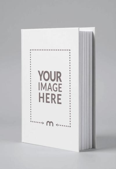 Angled Book Cover Mockup on Minimal White Background for Modern Design